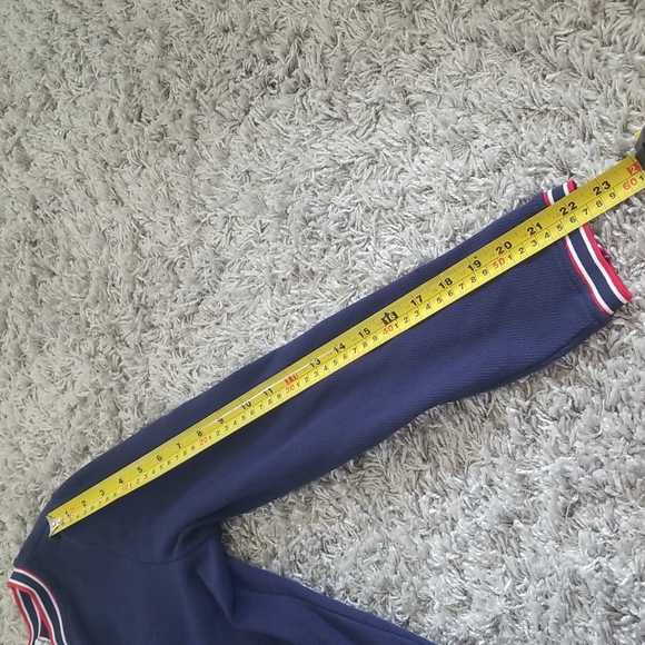 (M) Cathy Daniels Zip Up Cardigan Metallic Gold Zipper Varsity Style - Picture 4 of 5